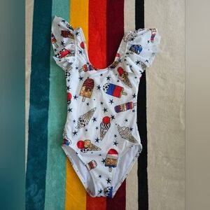 Lola + The Boys Stars Ice cream Swimsuit Girls Size 8 Nwt